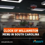 Clock of Williamston Menu in South Carolina