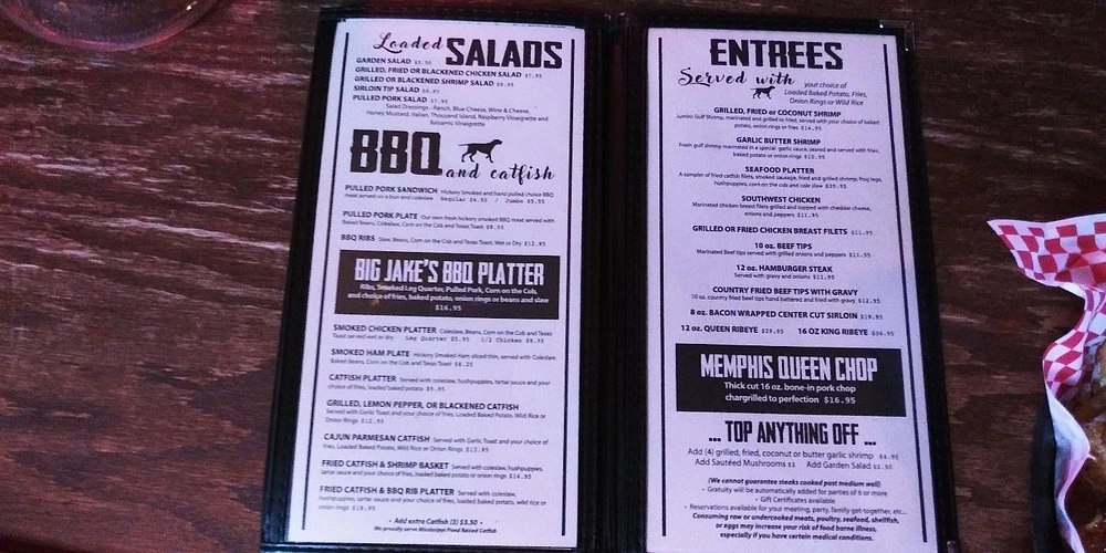 Jake and Rips Menu in Grenada
