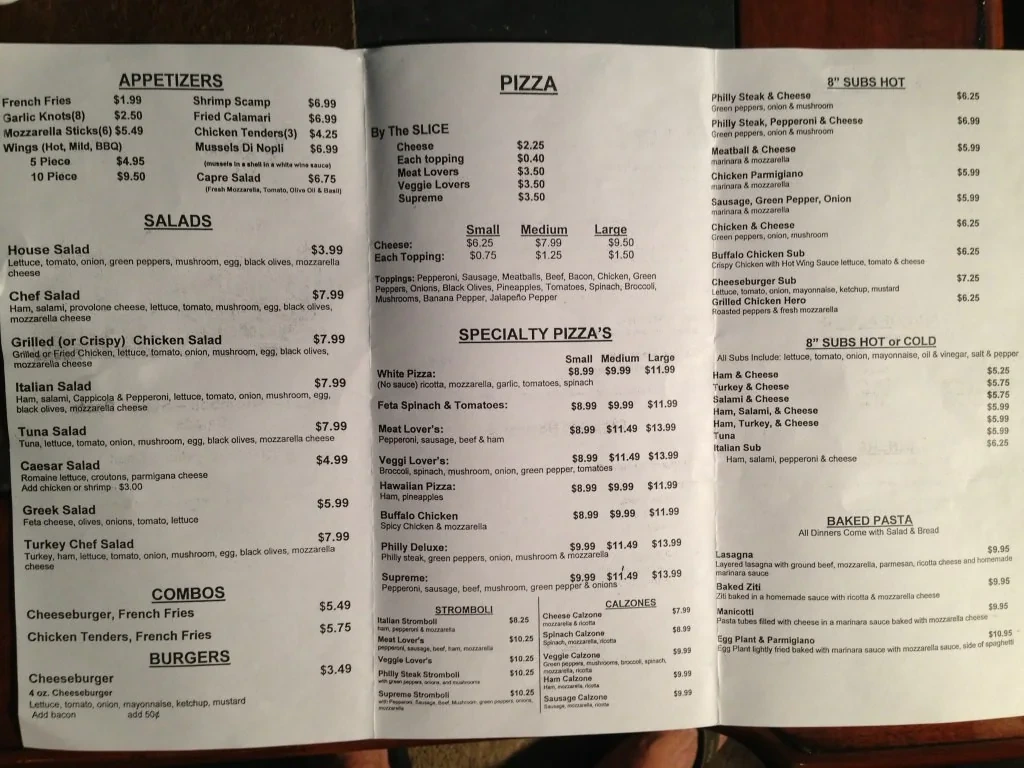 New York by the Slice Menu in Hartsville, SC