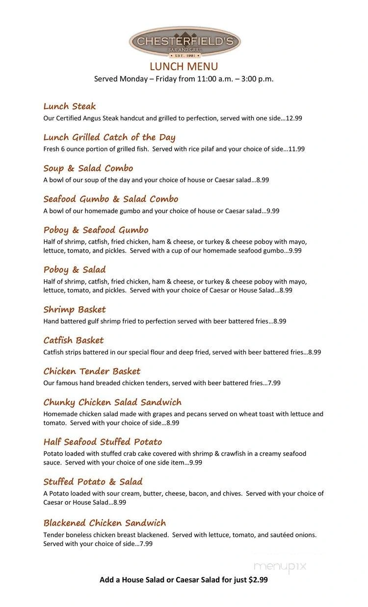 Ravi's Grille Menu Chesterfield MI