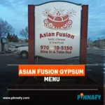 Asian Fusion Gypsum Menu