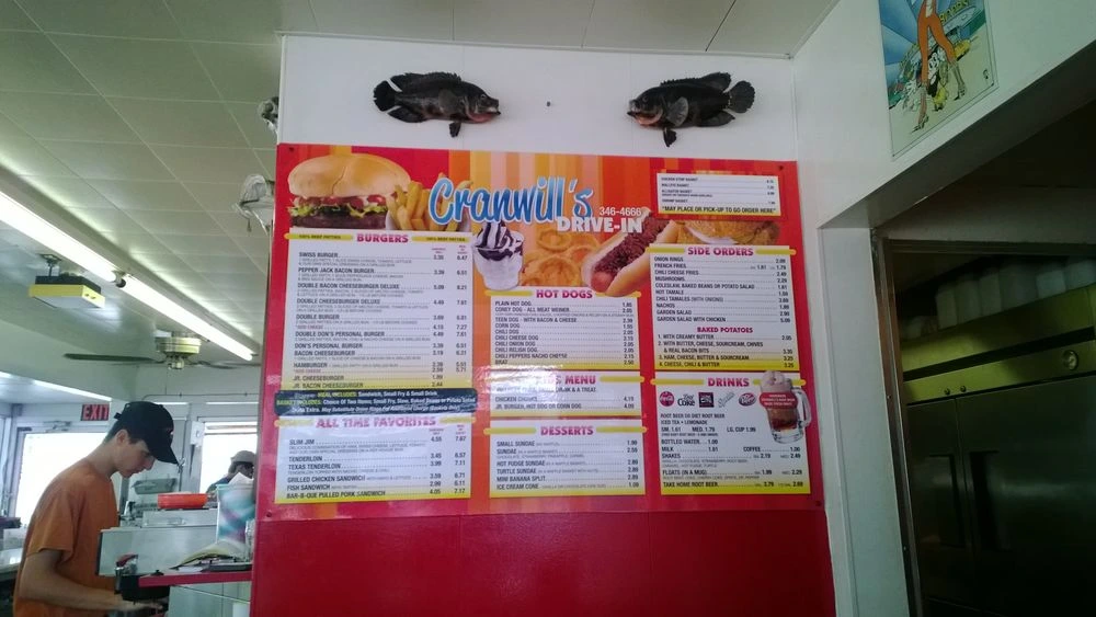 Cranwills Drive In Menu in Pekin