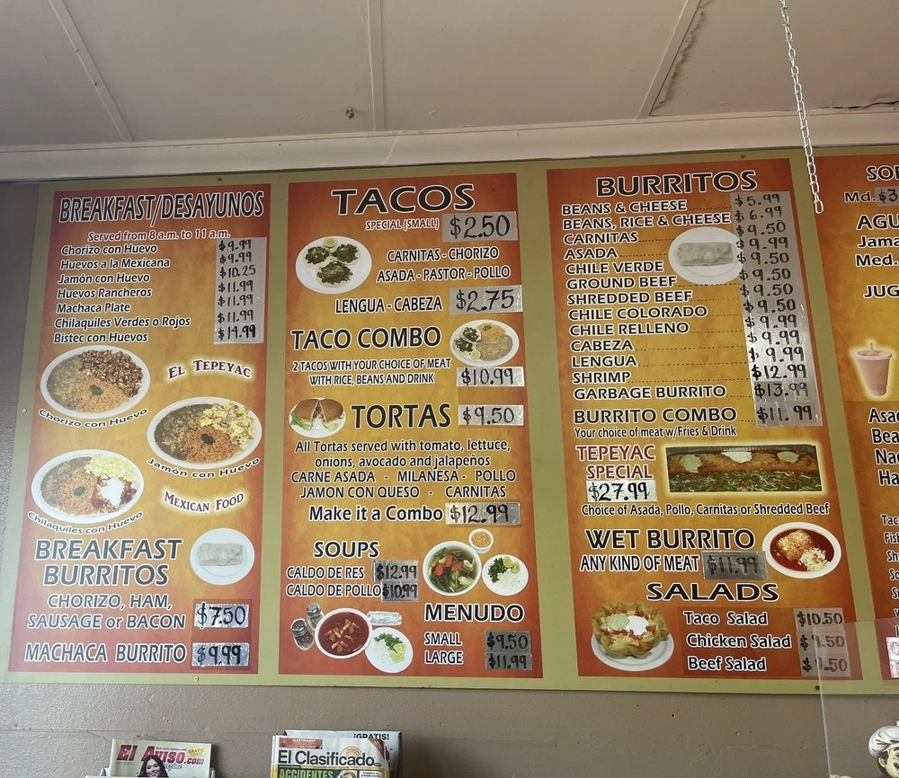 El Tepeyac Blanchard Menu