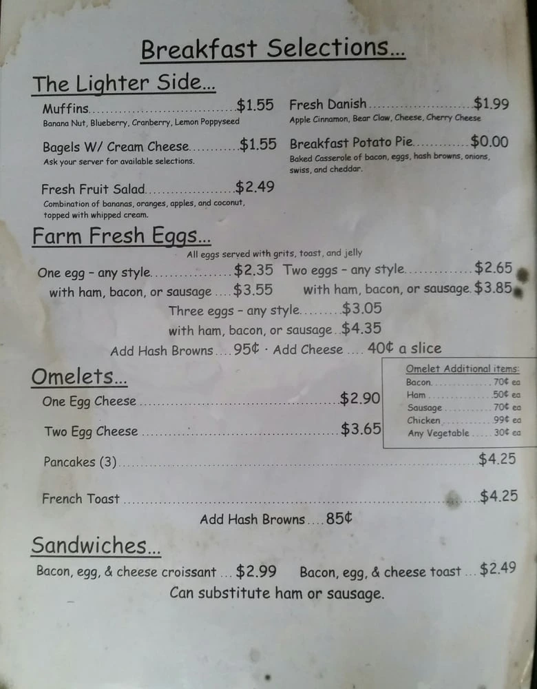 Gazebo Coffee Shoppe & Deli Menu in Marianna, FL