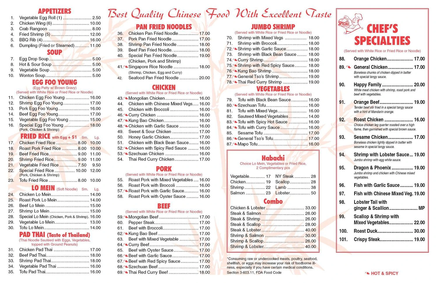 New China Express Kearney NE Menu