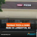 Thomas' Pizza & Subs Menu in Lumberton, NC