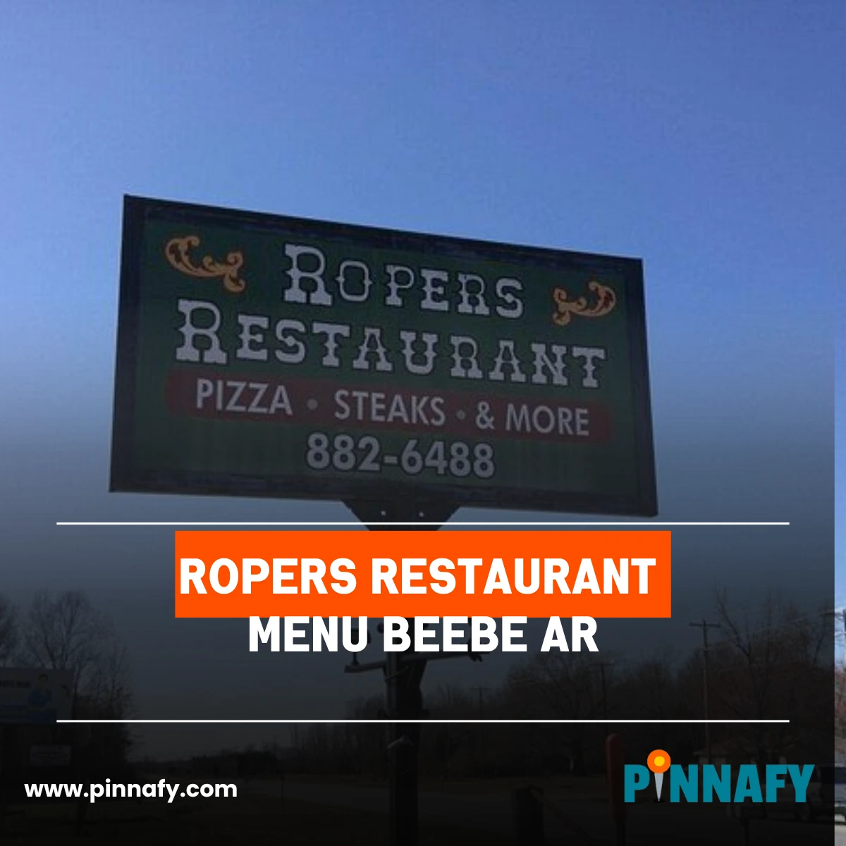Ropers Restaurant Menu Beebe AR