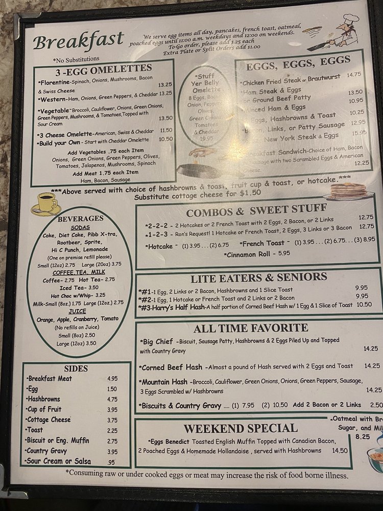  Mountain View Diner Menu With Prices