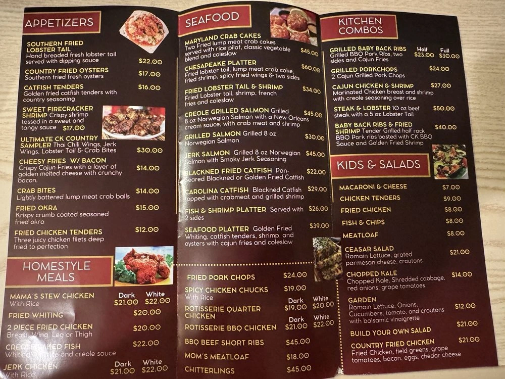 Carolina Kitchen Menu in Owings Mills MD