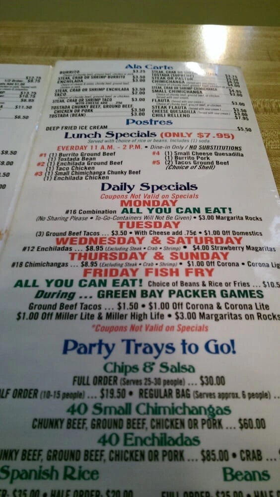 Little Cancun Franklin Menu WI