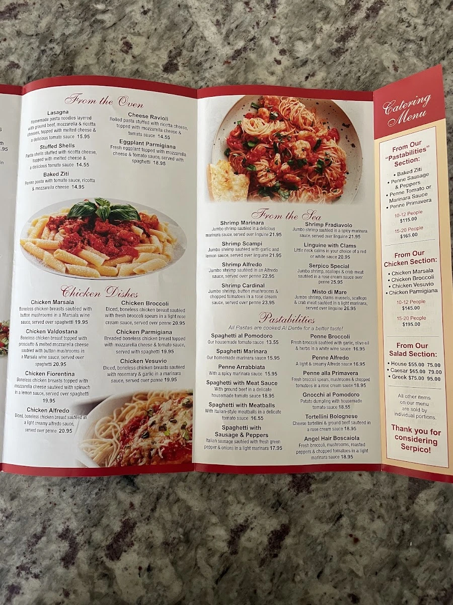 Serpico Pizza & Pasta Menu With Prices